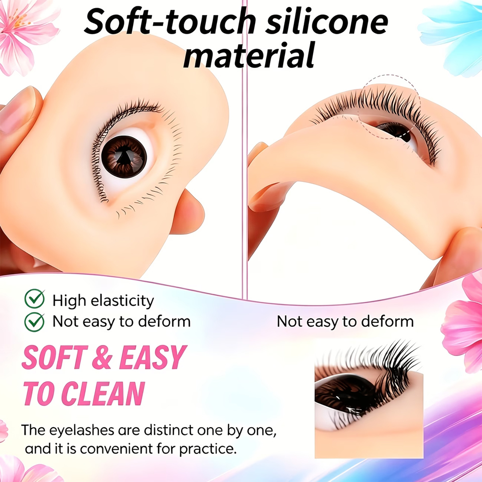 Eyelash Extension Model - Ojos de Maniquí Reutilizables de 3