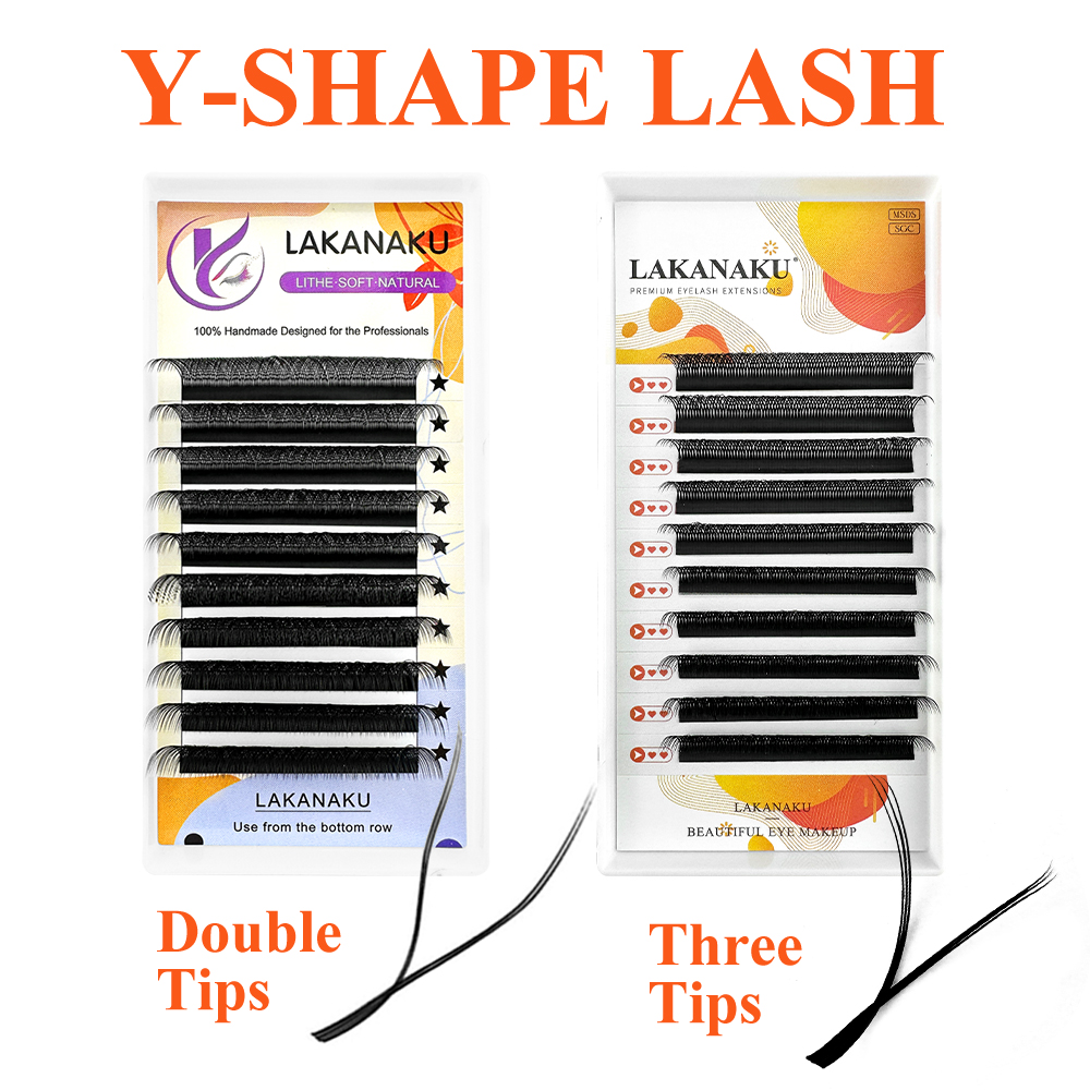 Eyelash Extension Y Shape - LAKANAKU Y Extensiones de pestañas Cilia
