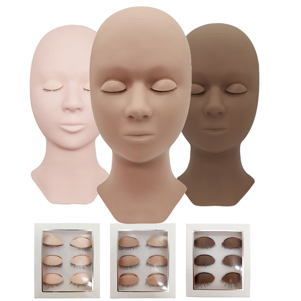Eyelash Extension Model - Cabeza de Maniquí de silicona con